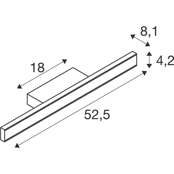 SLV 1008084 One Linear 50 WL up/down LED wand opbouwarmatuur 14W 927+930 2700K+3000K zwart 120° dimbaar